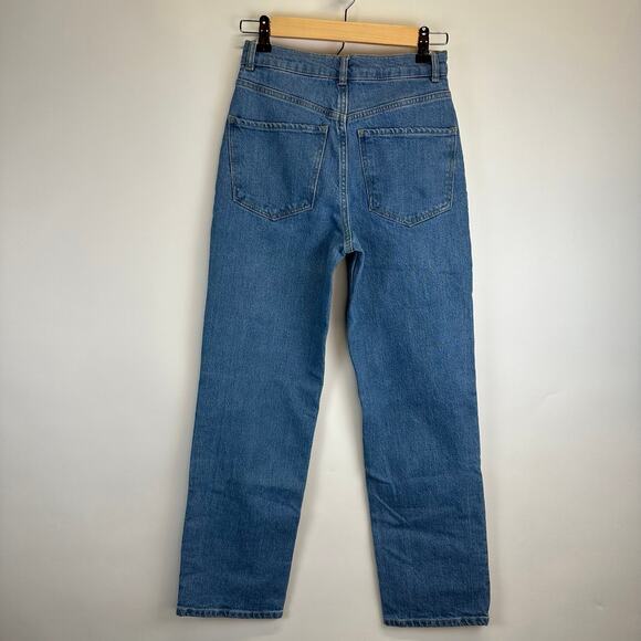 Asos High Rise Medium Wash Straight Leg Jeans Womens Size 26/32 Denim - Picture 7 of 12